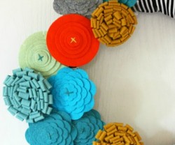 felt flower wreath