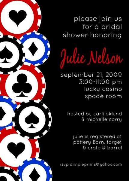 Custom You Print Digital Invitation..Las Vegas..Poker