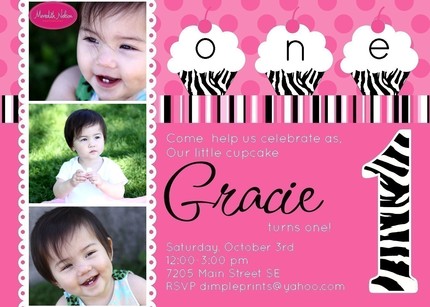 Custom You Print Digital Photo Birthday Invitation.Sweetest Wild Thing