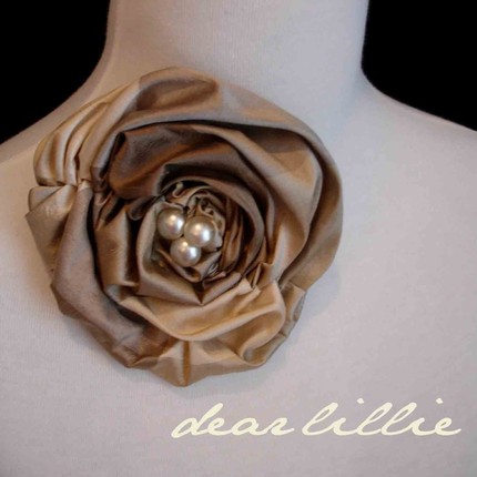 Silk and Pearl Rosette Clip - K