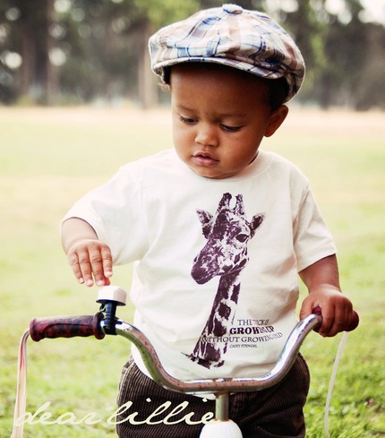 Giraffe Organic Cotton Toddler Tshirt in Natural - K