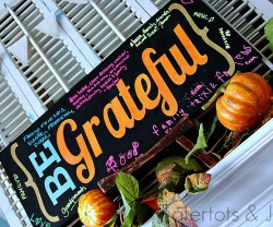 be grateful sign on the fireplace
