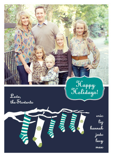 blue christmas card