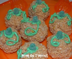 rice krispie pumpkins