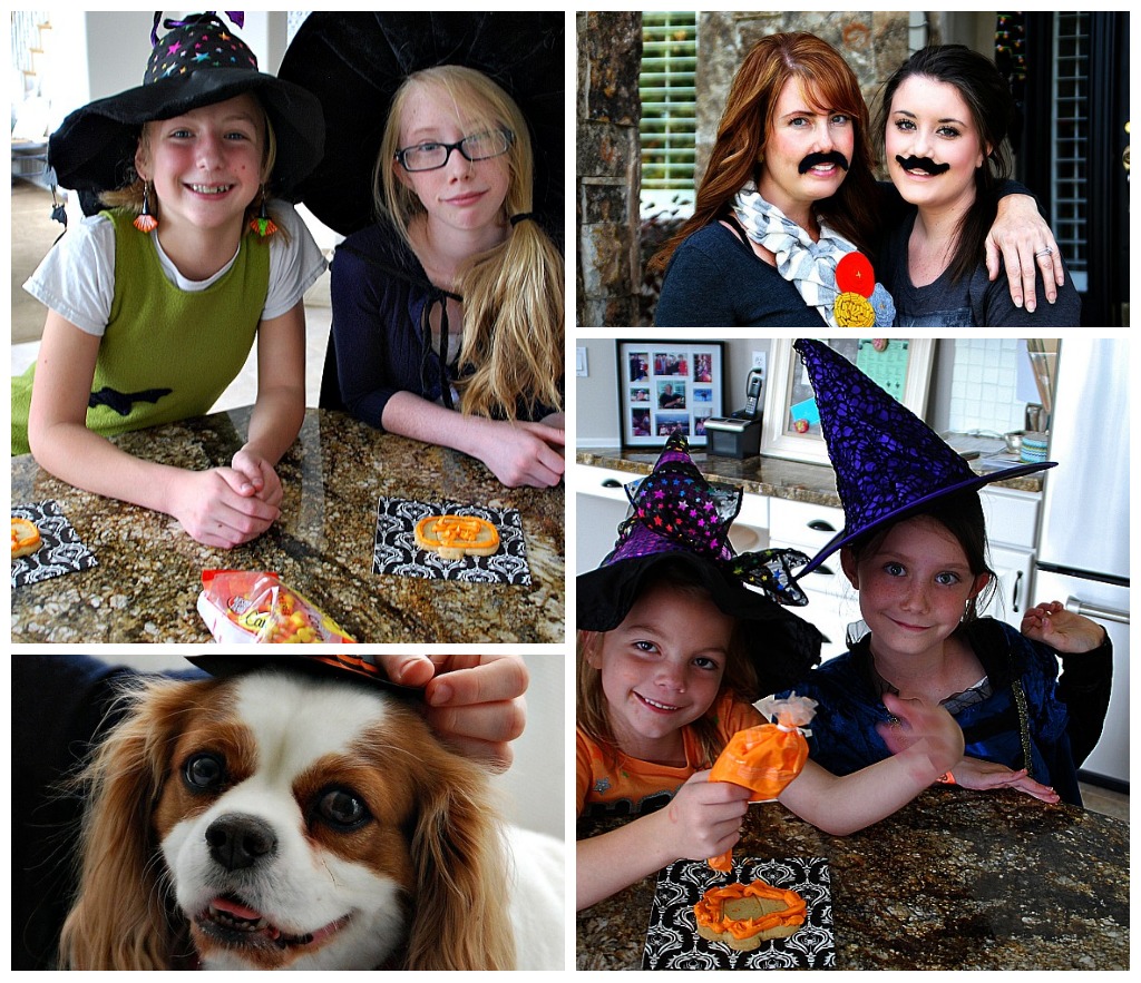 witches tea party making the cookies