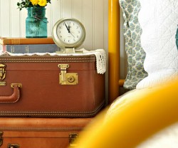 yellow bed frame