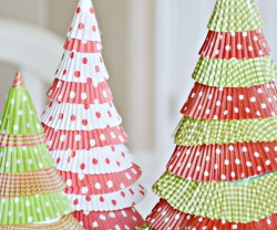 cupcake wrapper trees