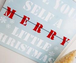 merry christmas blue and red sign