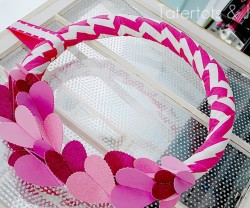 Valentine Chevron and Glitter Wreath