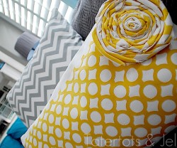 geometric pillow and flower