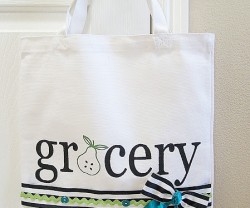 stenciled grocery bag
