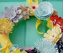 paper spring wreath