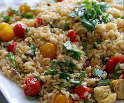 artichoke orzo pasta salad header