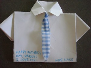 father's day shirt and tie card
