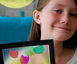 Tissue paper stained glass kids craft