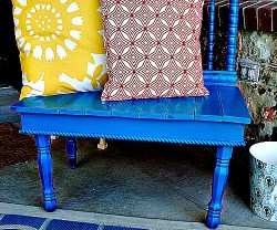 blue bench