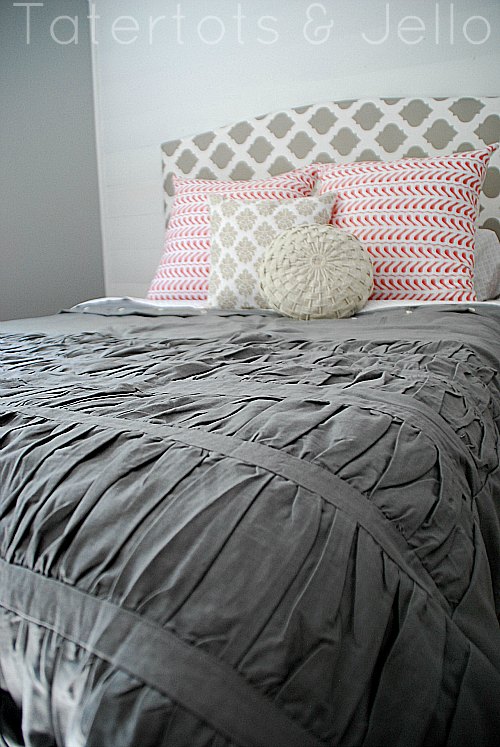 Ruched Duvet Cover Full Queen Gray Pb Polyvore Surf Dip Dye