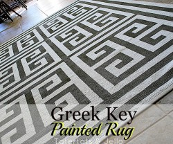 painted greek key rug tutorial