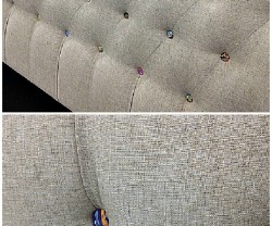 colorful button headboard