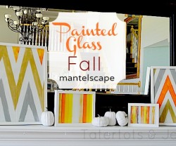 painted glass fall mantelscape