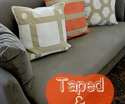 taped and painted pillows