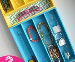 3 colorful jewelry containers