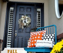 fall front porch decorating