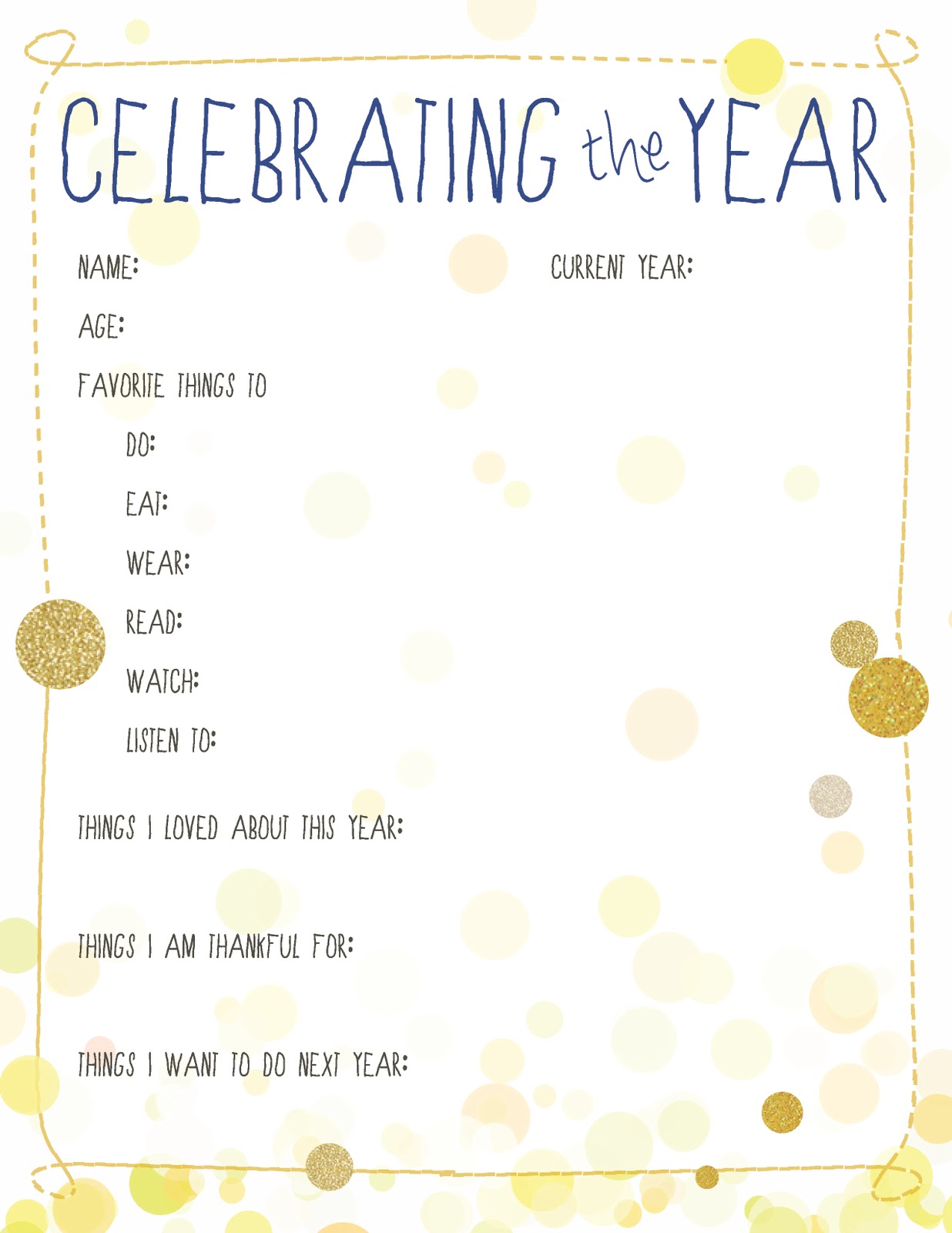 10 New Year's Resolution Printables