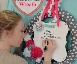 love note wreath at Tatertots and Jello