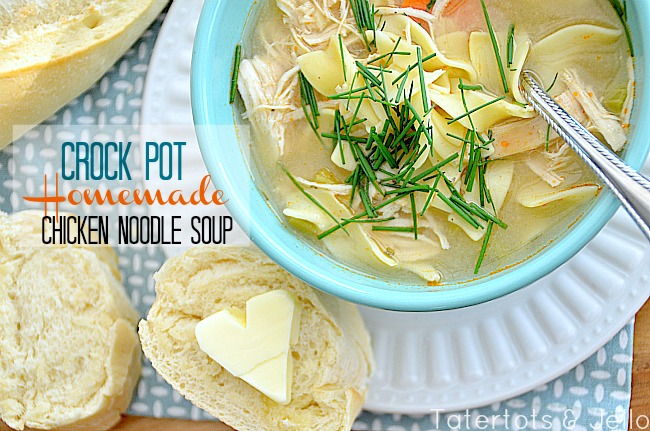 Crock Pot Chicken Noodle Soup Using Whole Chicken