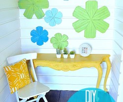 diy wood shim flowers at Tatertots and Jello
