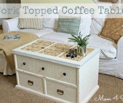 cork topped coffee table