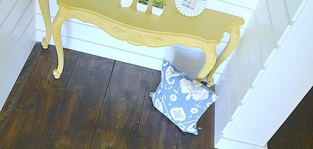 1905 cottage diy planked entry floor for $40