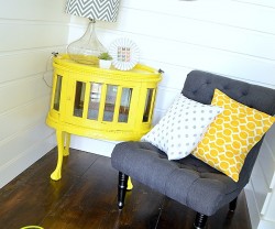 painted yellow table at tatertots and jello
