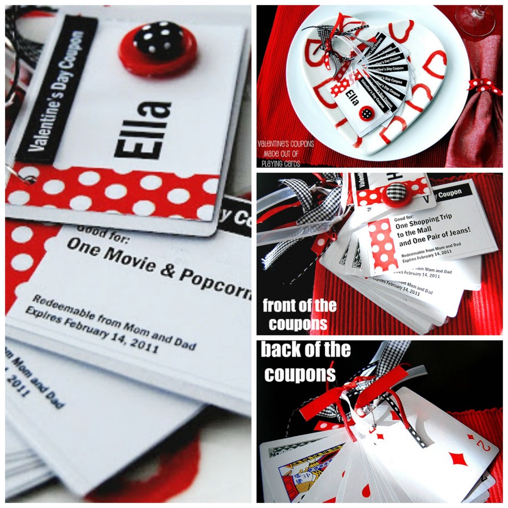 Valentine's Day Coupons Out of Playing Cards