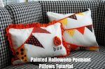 Painted Halloween Pennant Pillow Tutorial