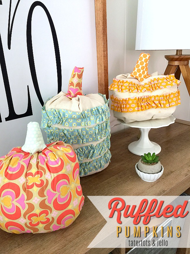 How to make fabric ruffled pumpkins for fall A step-by-step tutorial on pumpins you will love displaying for years! Make them in ANY fabric to match YOUR home!