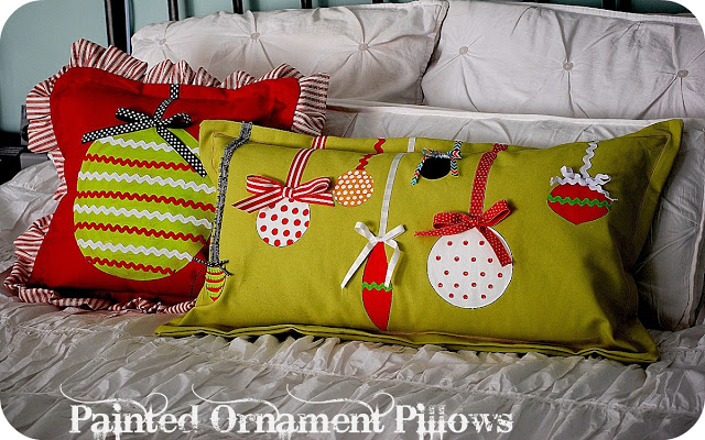 Christmas Project — make Painted Ornament Pillows