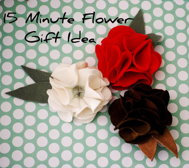 $1 Leather or Felt Flower Gift Idea with template