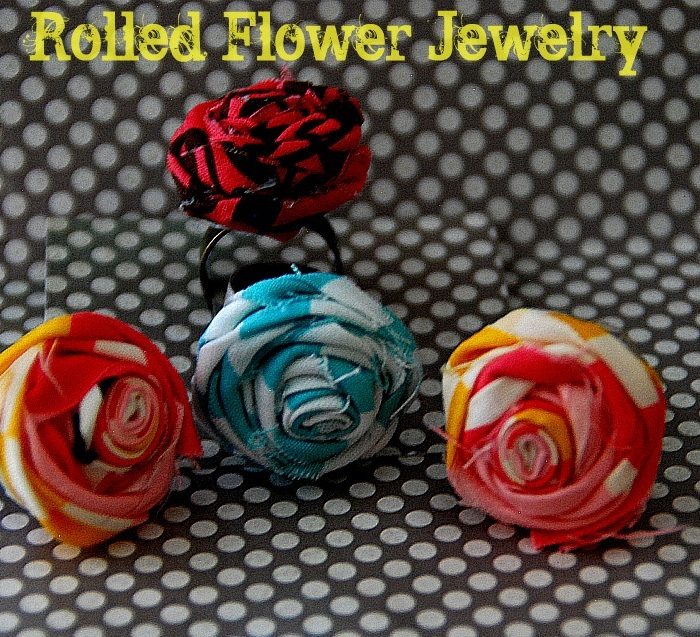 Make Summer Fabric Rosette Jewelry!! {tutorial}