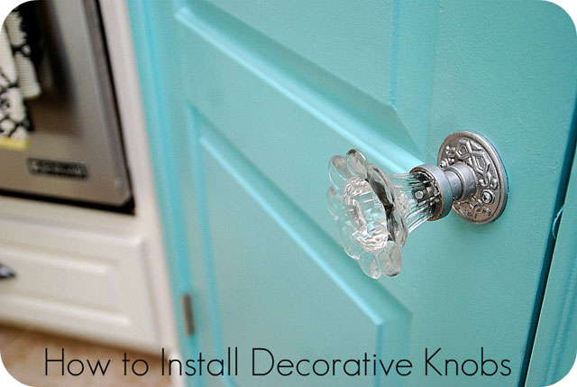 How to Install Decorative Doorknobs {Kitchen Sneak Peek}!!