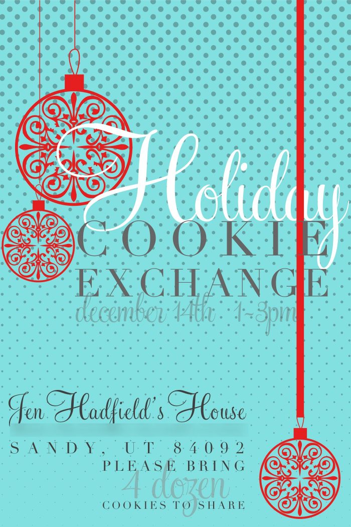 You are invited to the 2nd Annual TT&J Cookie Exchange!!