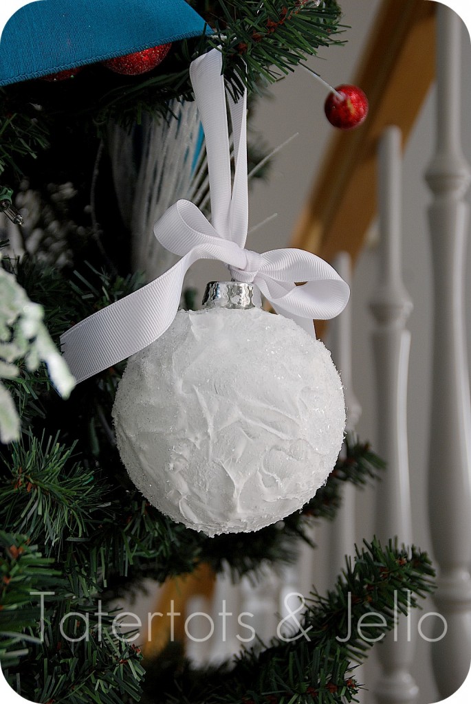 diy snow ball ornaments one