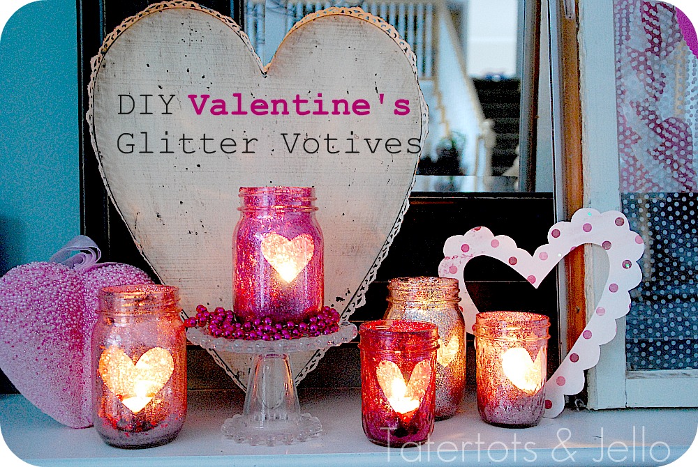 glitter valentine votive candles 