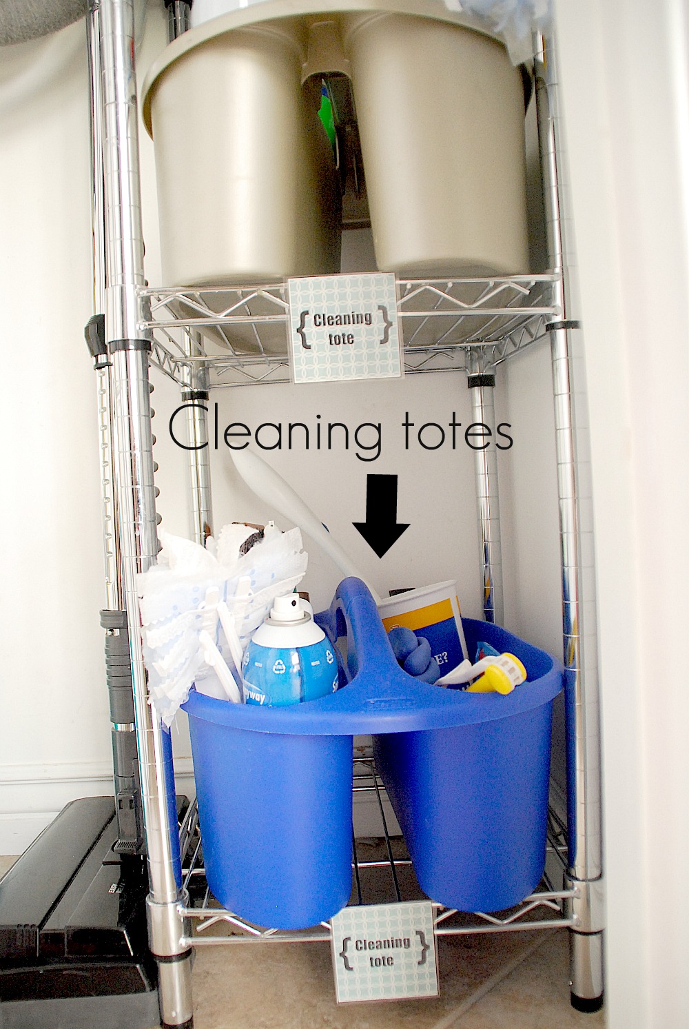 Getting Organized in 2012 - Organizing Cleaning Supplies and Free Label  Printables! - Tatertots and Jello