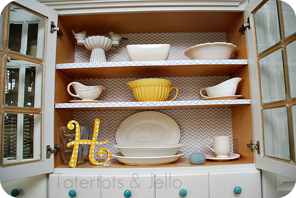 How to Update an Old Kitchen Shelf with Contact Paper