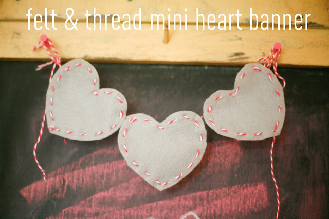 Make a Bakers Twine & Felt Mini Heart Banner (tutorial)