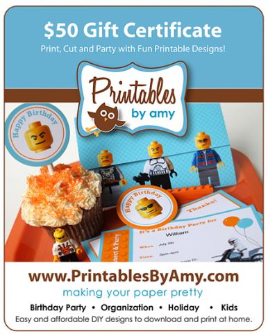 Giveaway Monday — Three $50 credits to Printables By Amy from Amy Locurto!!