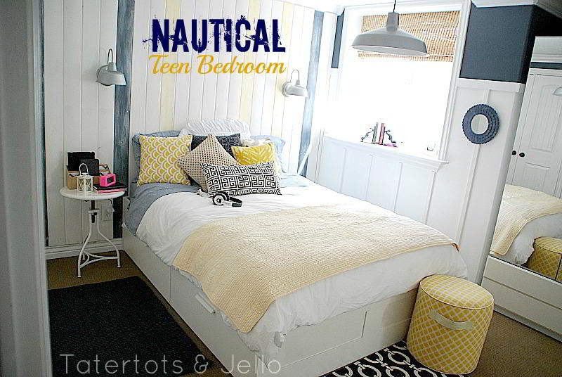 Nautical Navy and White Teen Bedroom and $100 Lowe's Gift Card