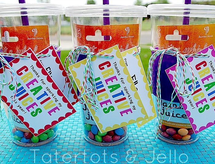 Teacher Appreciation “Creative Juice” Gift Idea and Printable!!